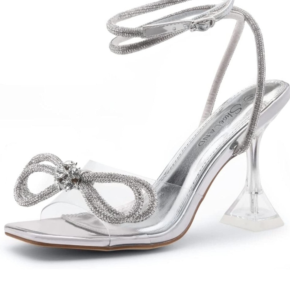 Clear &Silver heels